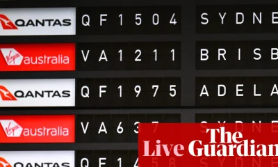 Australia news live: domestic air fares surge with Qantas and Virgin dominance; ‘full steam ahead’ for Aukus deal | Australia news