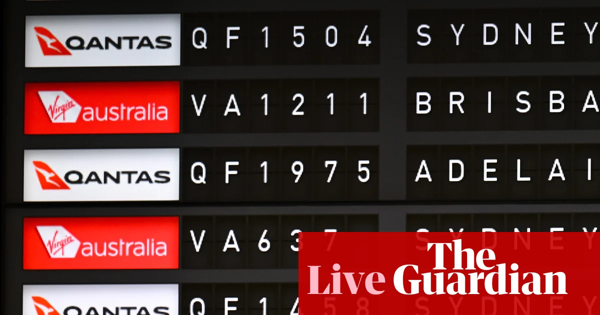 Australia news live: domestic air fares surge with Qantas and Virgin dominance; ‘full steam ahead’ for Aukus deal | Australia news