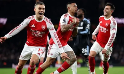Arsenal 4-1 Aston Villa: Gunners thump title rivals to end year five points clear at top of Premier League