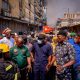 Gov Sanwo-Olu visits scene of Balogun market fire incident