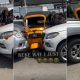 “Kasala left and right” – Chaos as keke gets bashed between two cars