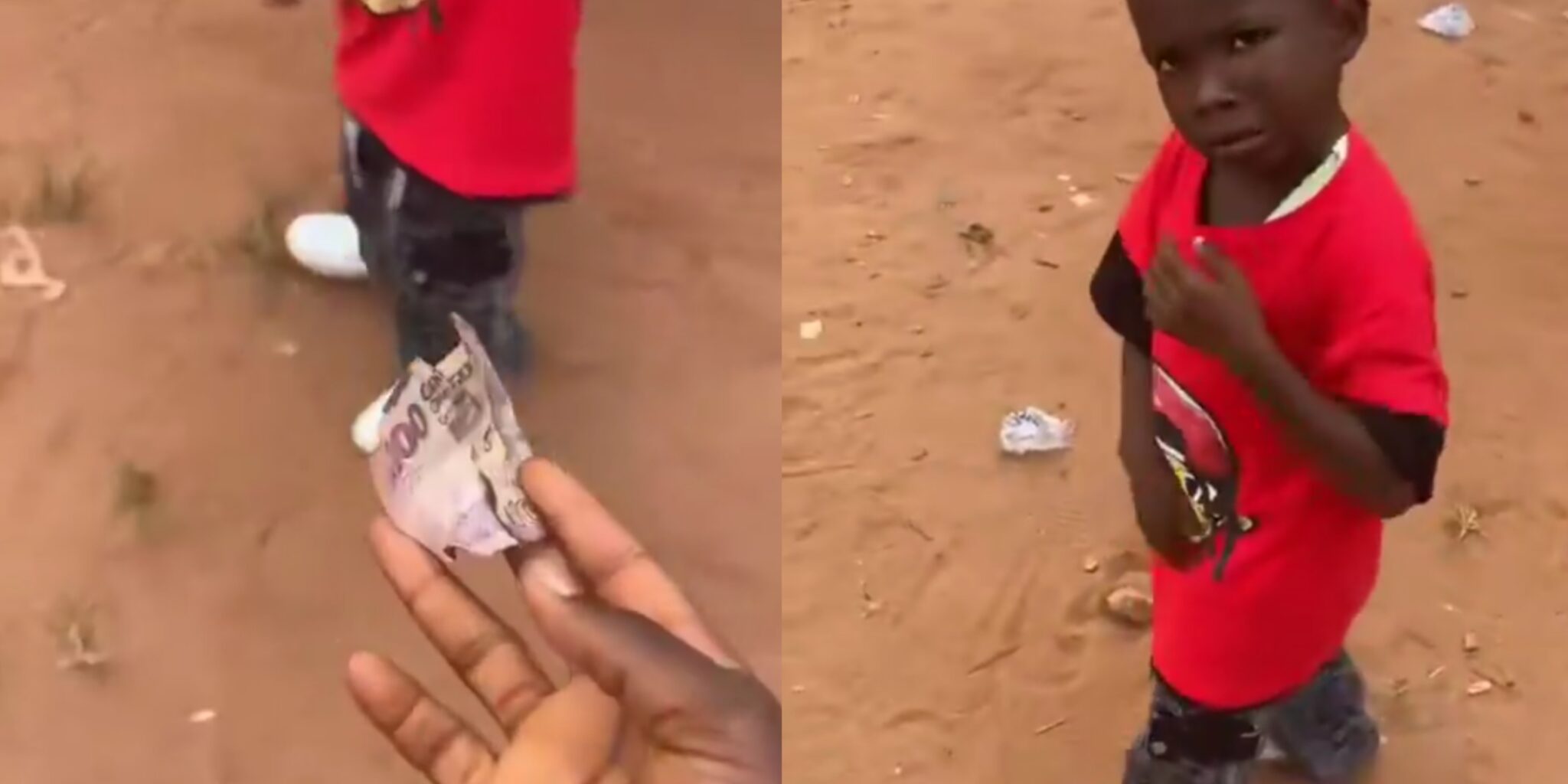 “Me i no dey collect ₦100, na only ₦1,000” — Boy rejects Christmas gift