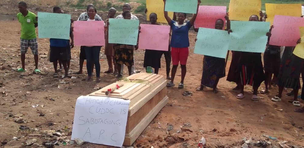 Owerri community protests with coffin over encroachment of ancestral land
