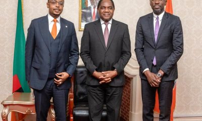 Stanel boss, Uzochukwu, Flutterwave CEO Agboola pay courtesy call on President Hichilema 