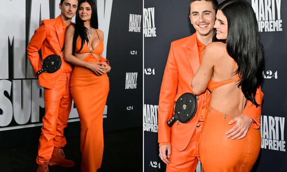 Kylie Jenner Twins with Timothée Chalamet in Matching Outfits at ‘Marty Supreme’ Premiere