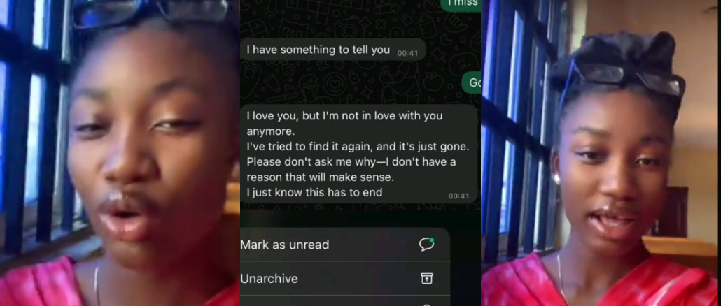 Lady Urges Boyfriend To Attend Shiloh, Receives Breakup Message Days Later