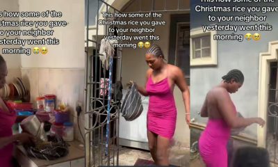 Lady who received Christmas rice from neighbour shares why she threw it away