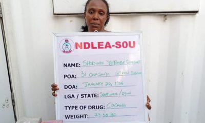 NDLEA Arrests Female Drug Kingpin In Lagos (Photos)