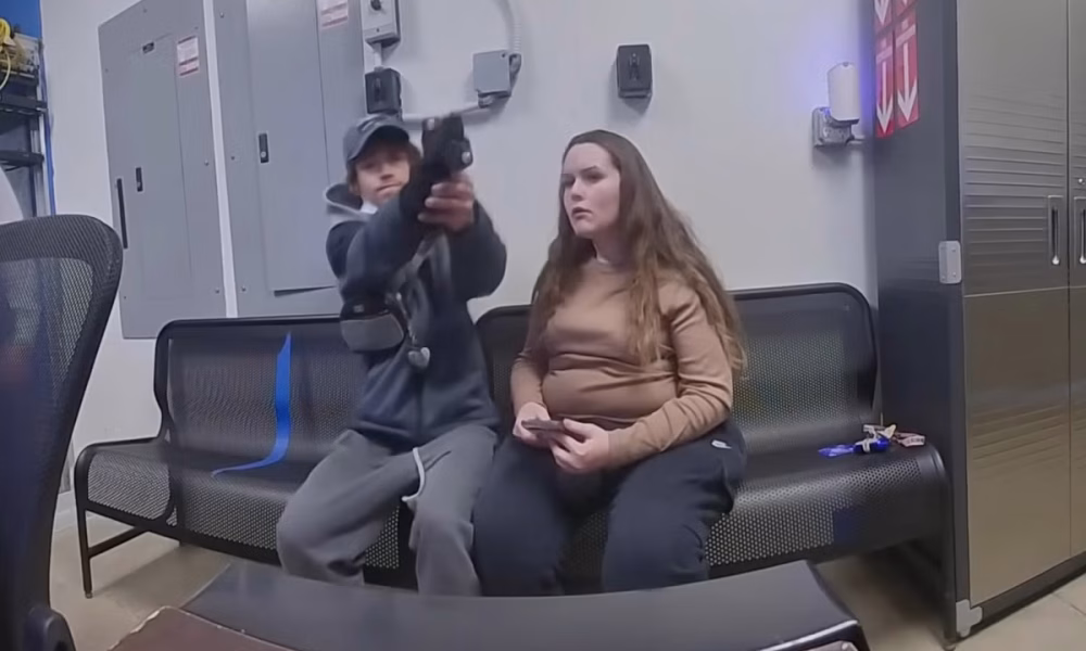 Video shows terrifying moment shoplifting suspect pulls a gun on Ohio cop