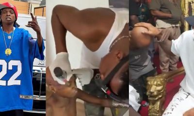 Kolu tattoos Davido’s hand on his head after Carter Efe’s livestream encounter