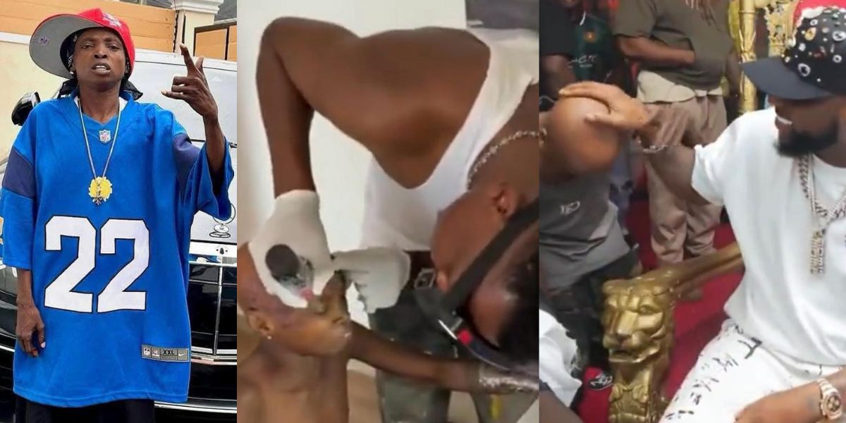 Kolu tattoos Davido’s hand on his head after Carter Efe’s livestream encounter