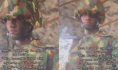 “I withdraw ₦7100 daily” – Nigerian soldier shares how he reassures his mom that he’s alive