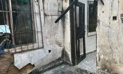 Fire ignited by candle light destroys house, renders Abia family homeless 