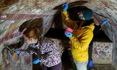 Archaeologists discover rare Roman-style Jesus fresco in Turkey tomb
