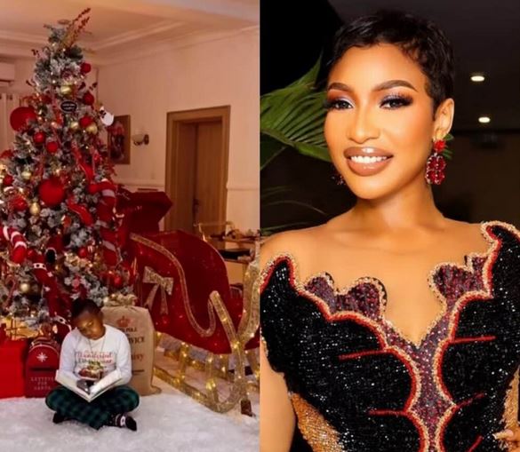 We Are Christmas Ready – Actress Tonto Dikeh Declares As She Shows Off Her Massive Christmas Decoration (Video)