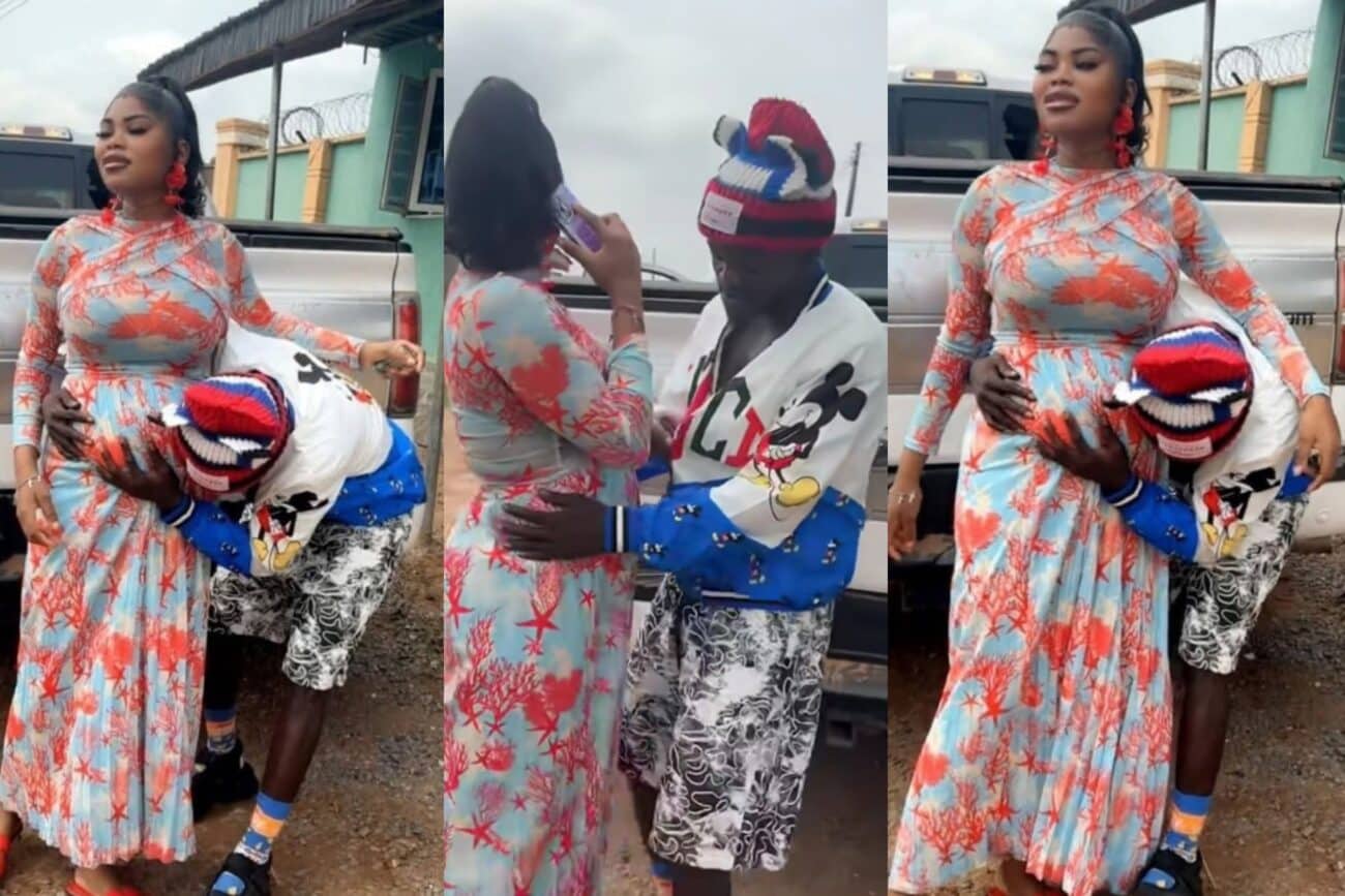 Nigerian Singer, Portable Causes Stir As He Shares Adorable Video With Pregnant Wife, Rains Money On Her (Video)