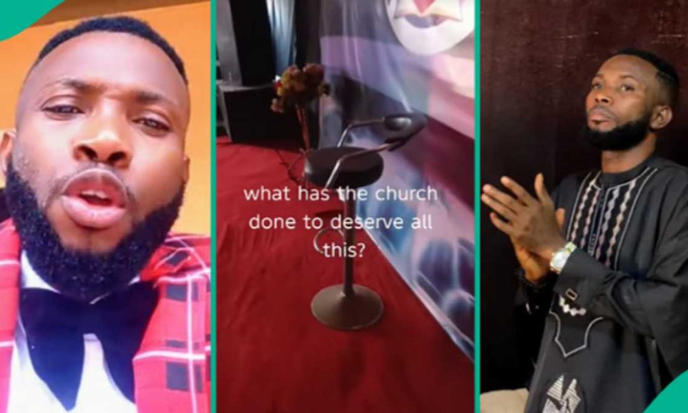 “Who Is After The Church?” Pastor in Pain as Thieves Cart Away Speakers, AC from Auditorium