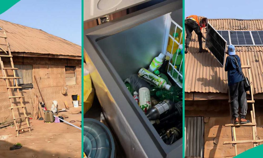 Nigerian Woman Selling Cold Drinks Installs Solar Panels on Old Roof to Power her Chest Freezer