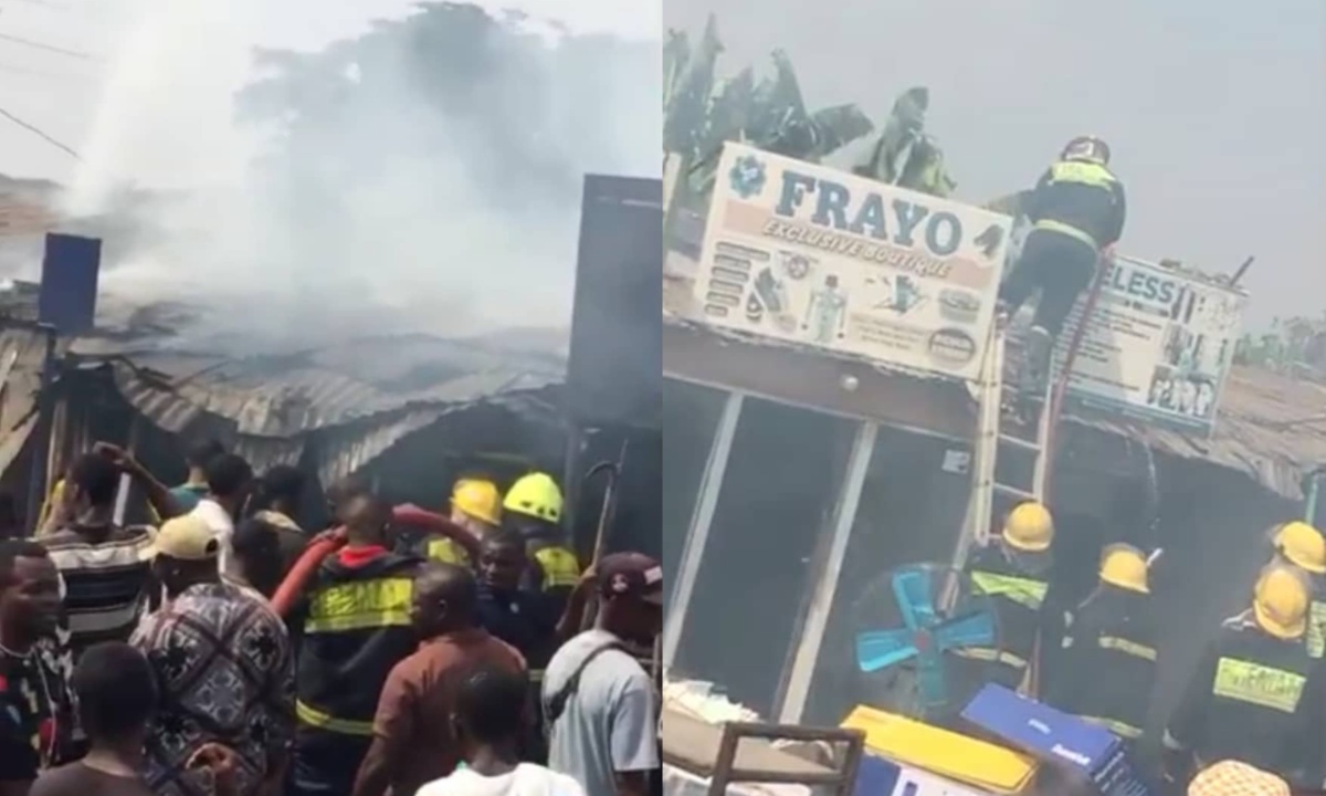 Ibadan: Fire ravages 8 shops in Sango