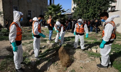 Dozens of bodies hastily buried at al-Shifa Hospital moved to graveyards | Gaza