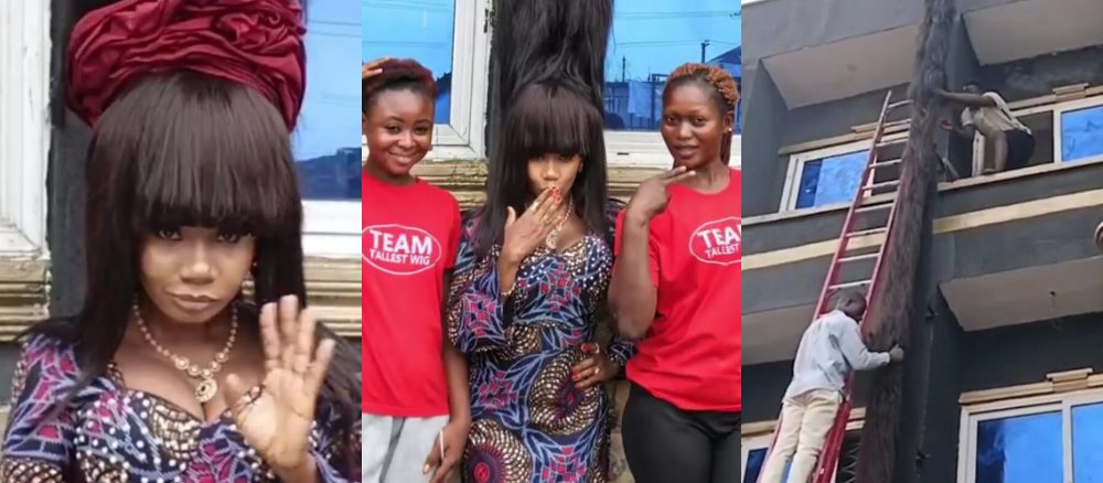 Nigerian Lady Sets Guinness World Record With 15.37-Metre Wig