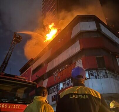 Massive fire outbreak reported at 22-storey building on Lagos Island