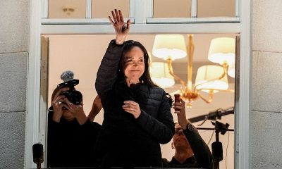 Venezuelan opposition leader María Corina Machado makes appearance in Oslo