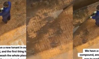 New Tenant Goes Viral After Washing Entire Compound on First Day