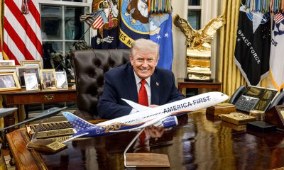 Trump shows off design for ‘America First 250’ plane in flurry of morning social media posts